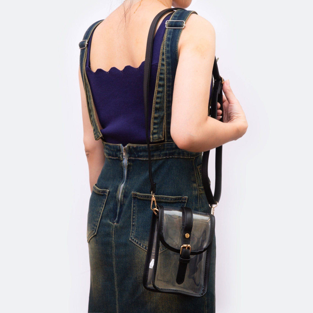 TG10608 Clear Buckle Strap Mini Crossbody Bag