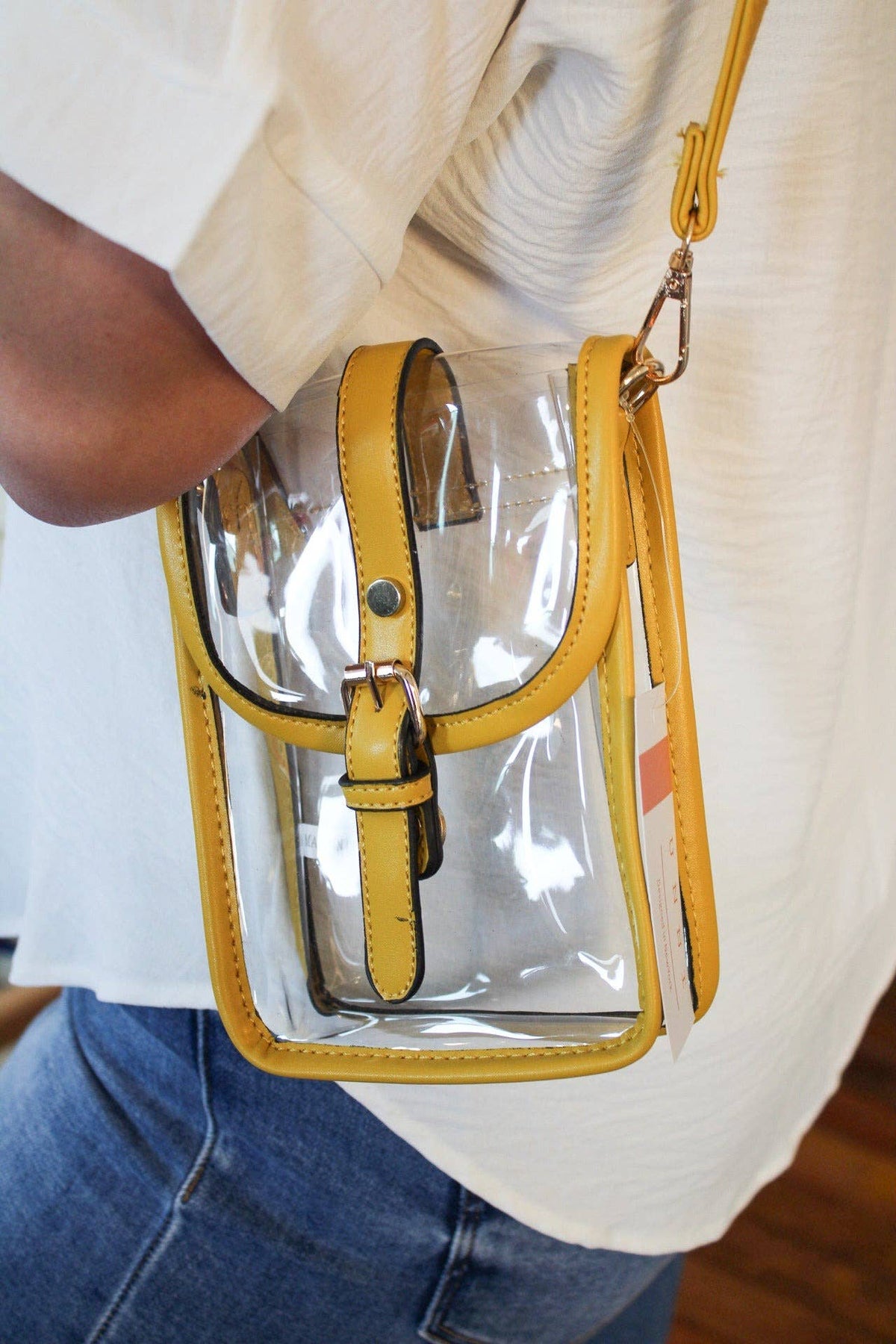 TG10608 Clear Buckle Strap Mini Crossbody Bag
