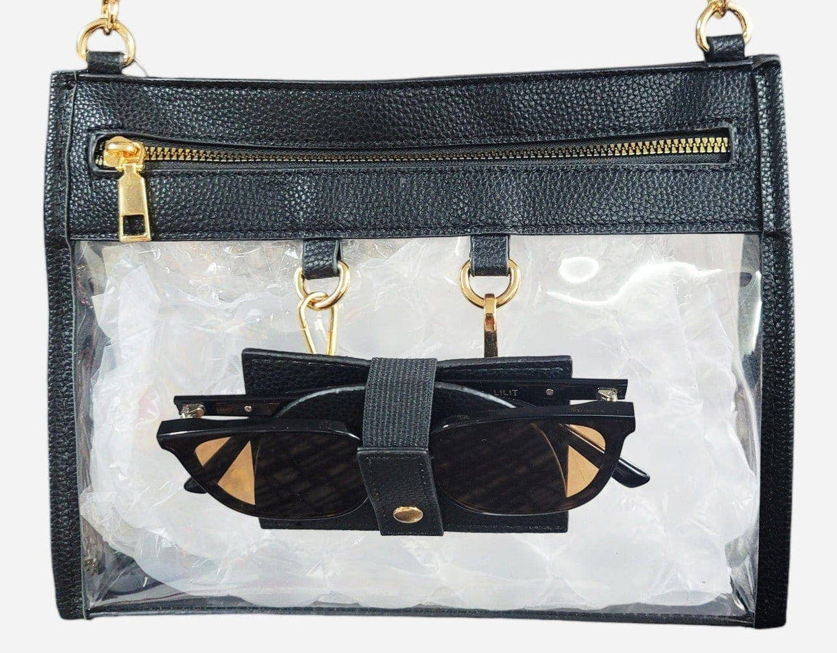 TG10666 Clear Concert Crossbody Bag with Sunglasses Holder