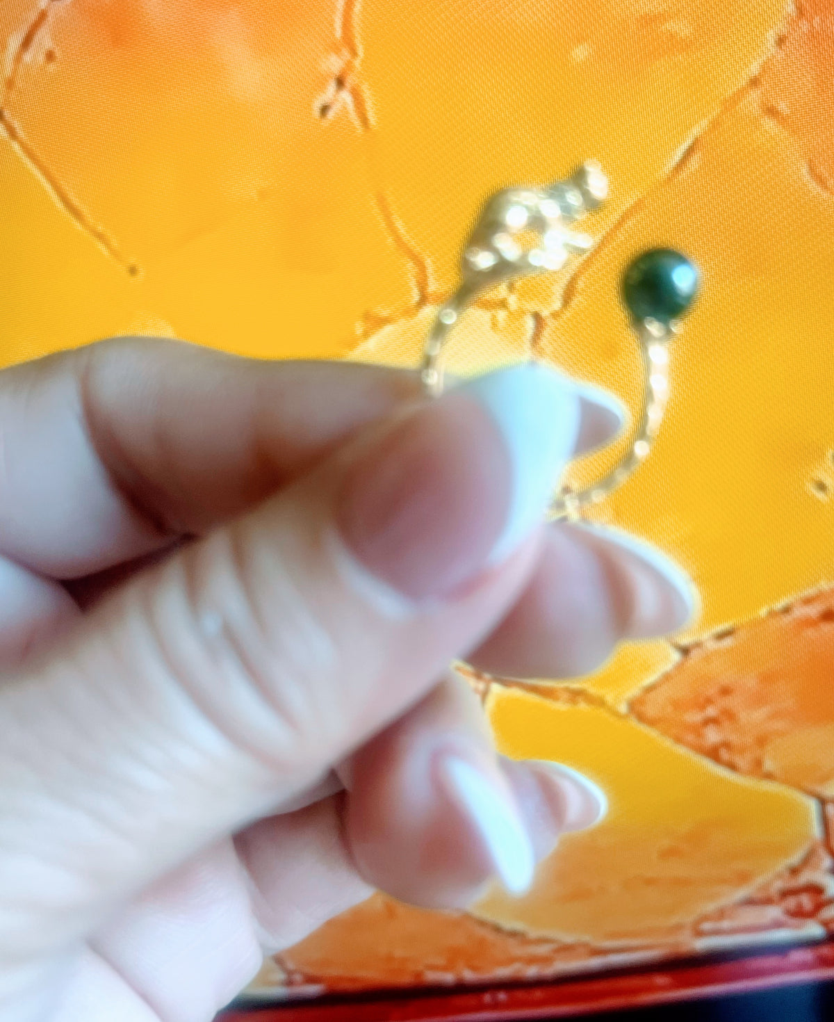 Cat's Cradle Ring — 18K Gold Plated with Hematite Stone