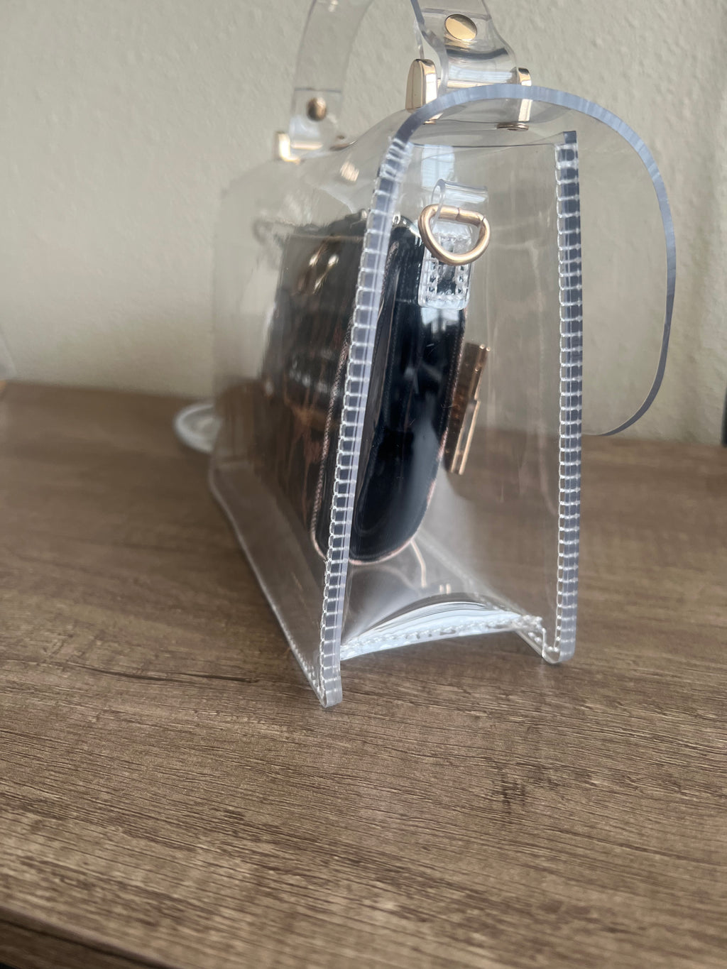 Clear Bag Gold – Transparent Top Handle Purse