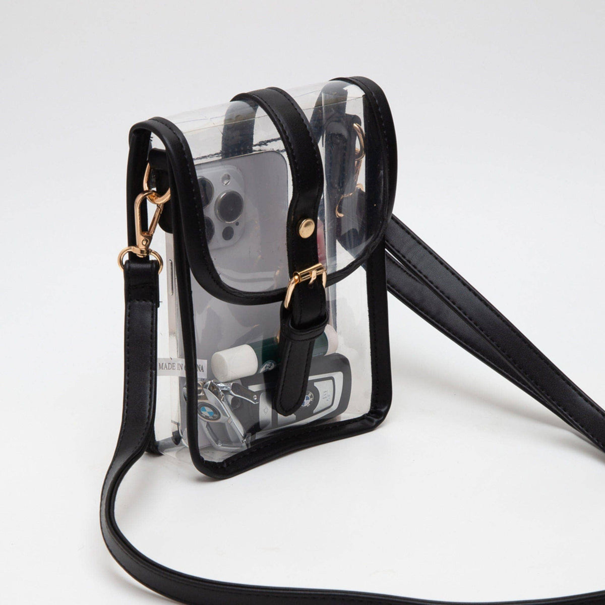 TG10608 Clear Buckle Strap Mini Crossbody Bag