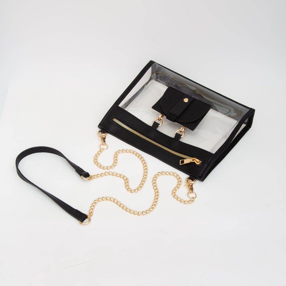 TG10666 Clear Concert Crossbody Bag with Sunglasses Holder